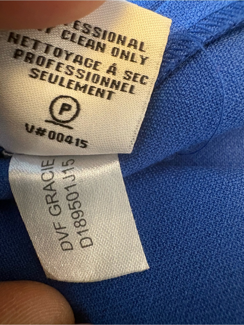 Diane von Furstenberg DVF Colorblock Faux Wrap Dress Blue Navy Ivory Size 10 - Picture 8 of 8